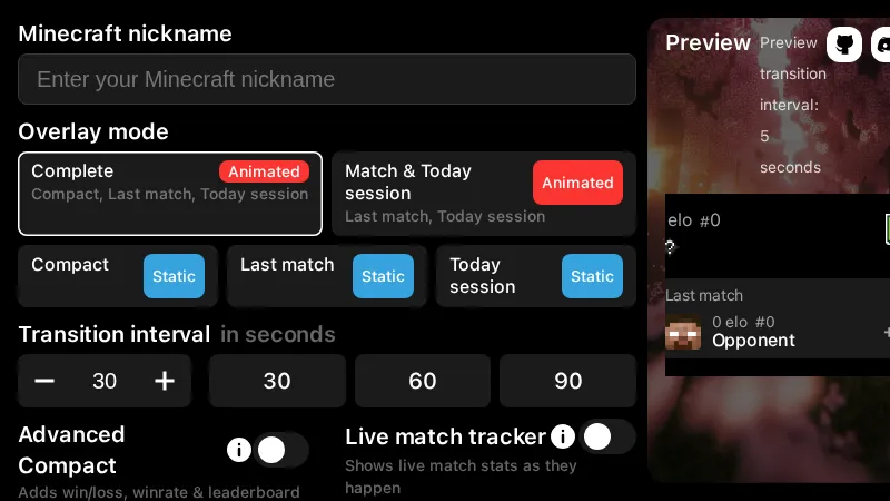 Minimalistic Ranked OBS widget