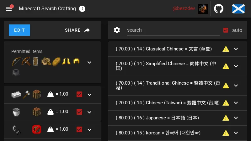Search Crafting Optimizer