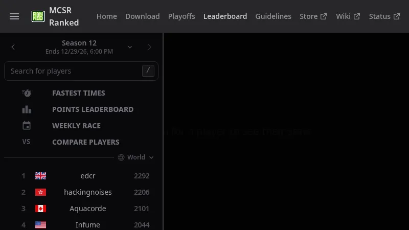 MCSR Ranked Stats